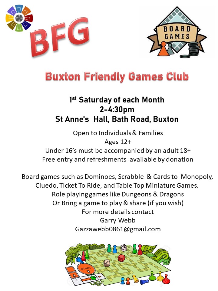 Games Club Poster - first saturday of the month 2pm Bath rd Centre